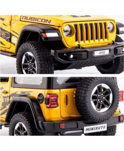 1/20 Scale Wrangler Rubicon Top Diecast Car Model Alloy Pull Back Toy Car with Sound and Light Toy for Boys and Girls Kids (Y...