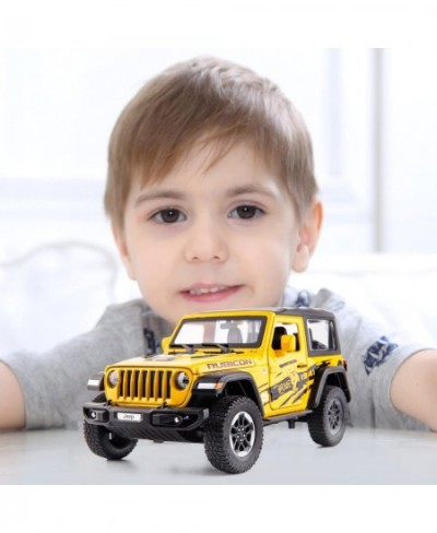 1/20 Scale Wrangler Rubicon Top Diecast Car Model Alloy Pull Back Toy Car with Sound and Light Toy for Boys and Girls Kids (Y...