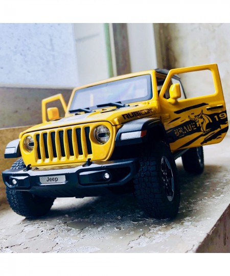 1/20 Scale Wrangler Rubicon Top Diecast Car Model Alloy Pull Back Toy Car with Sound and Light Toy for Boys and Girls Kids (Y...