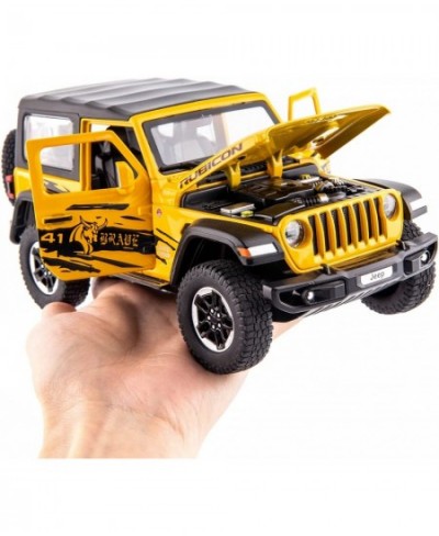 1/20 Scale Wrangler Rubicon Top Diecast Car Model Alloy Pull Back Toy Car with Sound and Light Toy for Boys and Girls Kids (Y...