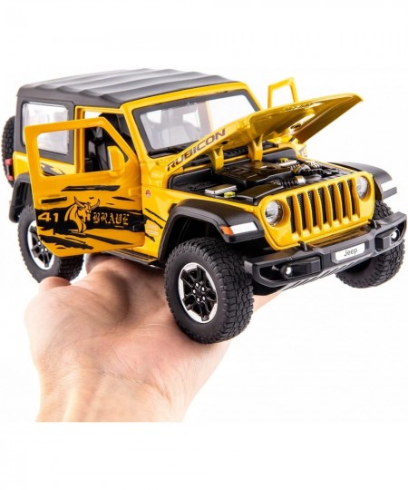 1/20 Scale Wrangler Rubicon Top Diecast Car Model Alloy Pull Back Toy Car with Sound and Light Toy for Boys and Girls Kids (Y...