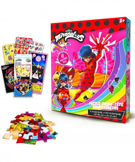 Miraculous Ladybug Puzzle for Kids - Bundle with 48 Pc Miraculous Ladybug Jigsaw Puzzle Activity Plus Superhero Fun Pack and ...