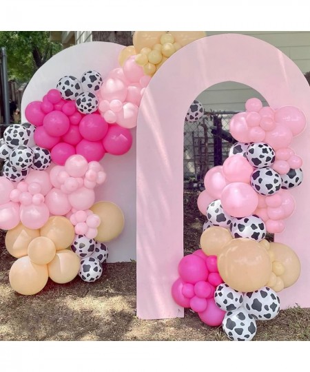 Cow Balloon Garland Arch Kit Baby Pink Apricot Balloons with Cow Print Balloons for Farm Animals Kid's Birthday Party Baby Sh...