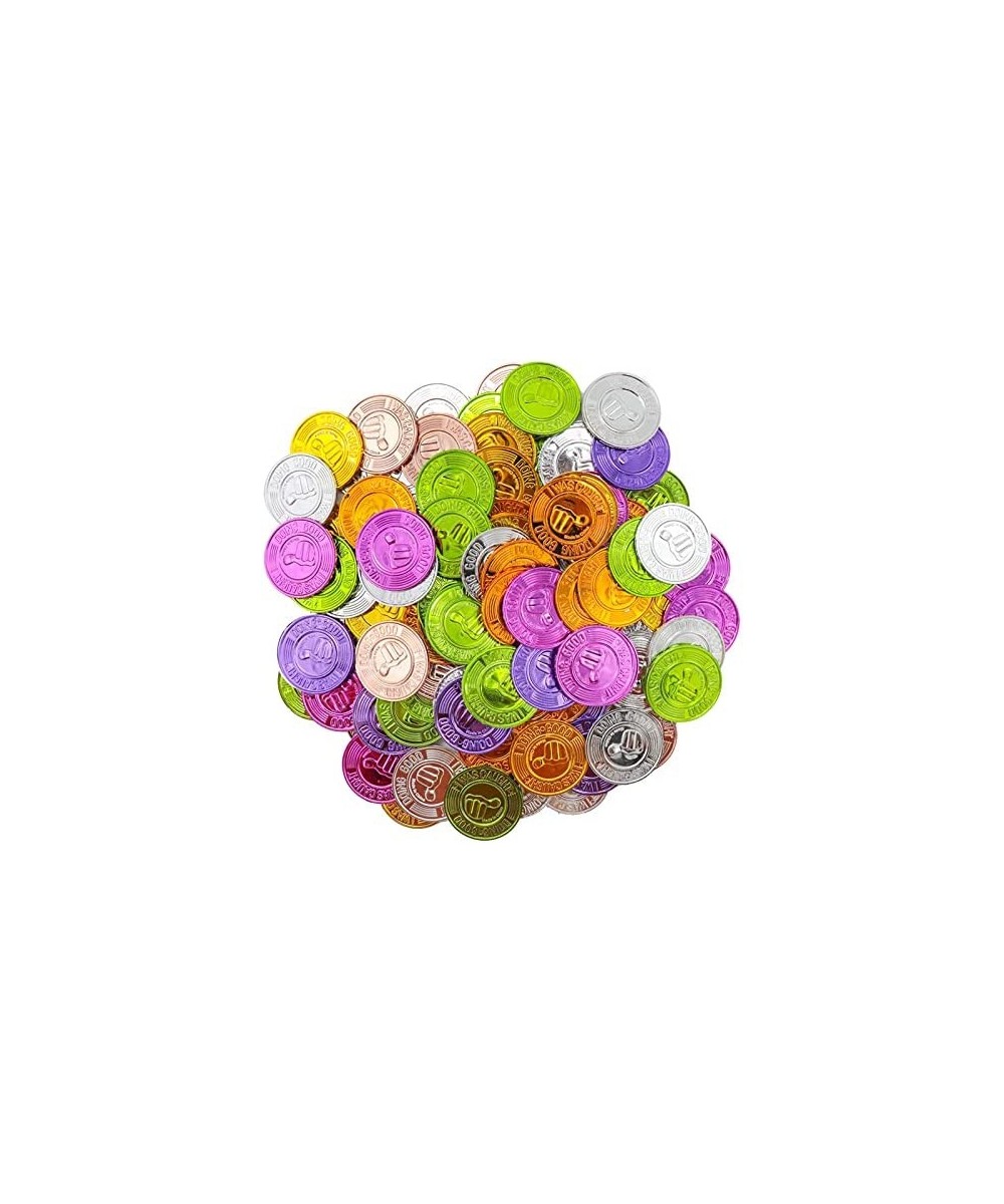 100 Pieces Colorful Plastic Thumb Coins Pretend Play School Teacher Reward Coins and Prize Supplies Suitable gifts to encoura...