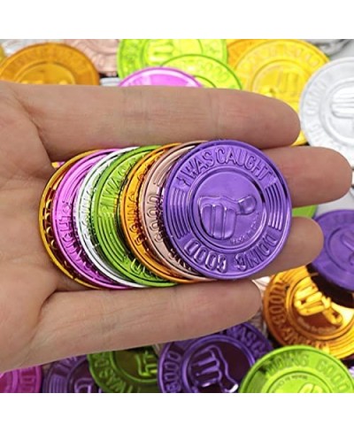 100 Pieces Colorful Plastic Thumb Coins Pretend Play School Teacher Reward Coins and Prize Supplies Suitable gifts to encoura...