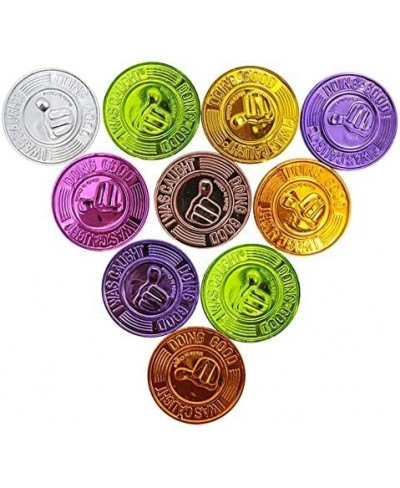 100 Pieces Colorful Plastic Thumb Coins Pretend Play School Teacher Reward Coins and Prize Supplies Suitable gifts to encoura...