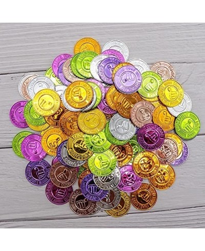 100 Pieces Colorful Plastic Thumb Coins Pretend Play School Teacher Reward Coins and Prize Supplies Suitable gifts to encoura...