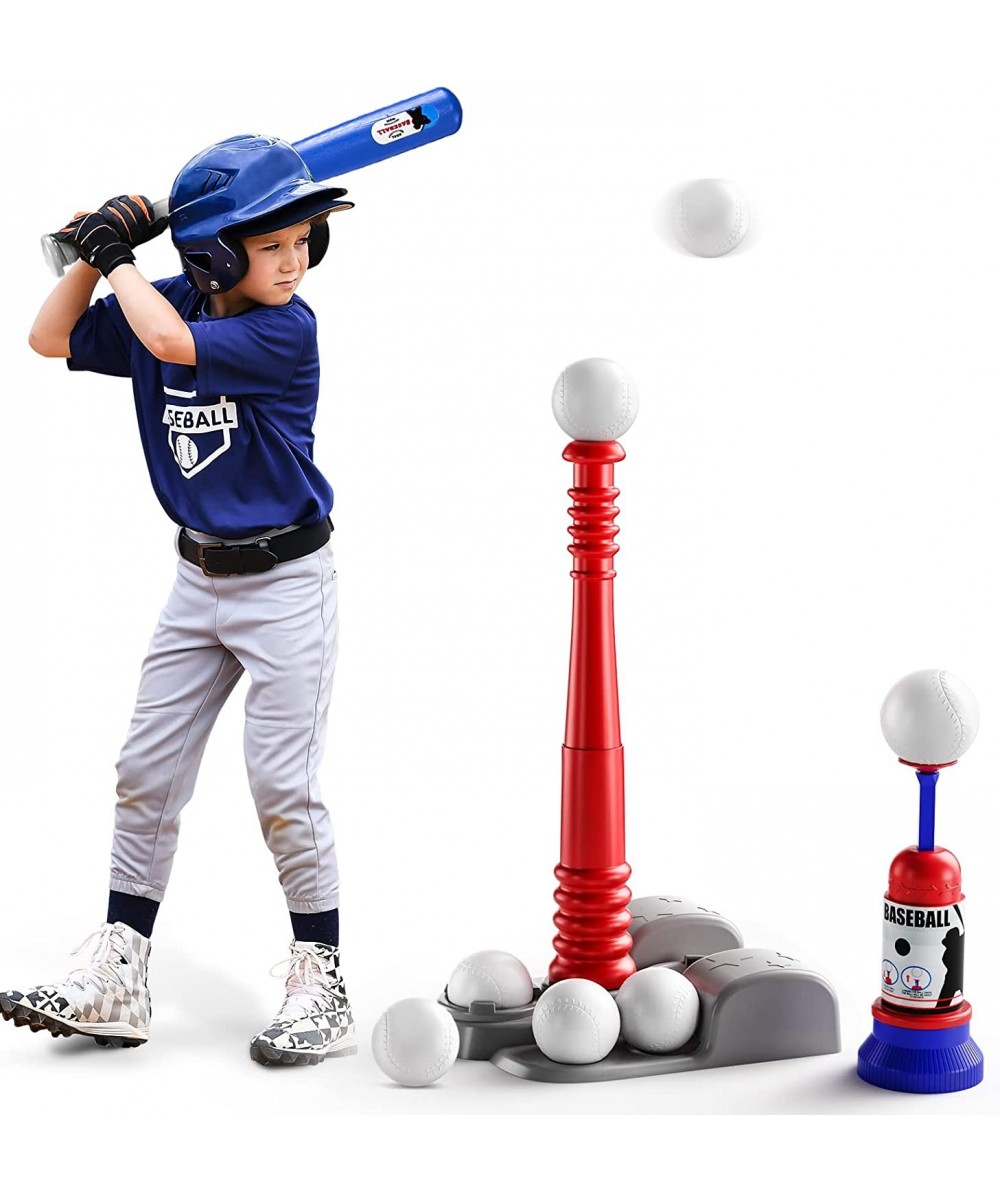 Kids Baseball Tee T Ball Set for Kids and Toddlers Includes 6 Balls Teeball Batting Tee Pitching Machine Outdoor Sport Toy Ga...