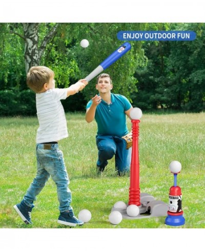 Kids Baseball Tee T Ball Set for Kids and Toddlers Includes 6 Balls Teeball Batting Tee Pitching Machine Outdoor Sport Toy Ga...