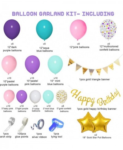 202Pcs Unicorn Birthday Balloons Arch Garland Kit Confetti Latex Foil Purple Pink Balloons with Happy Birthday Banner for Uni...