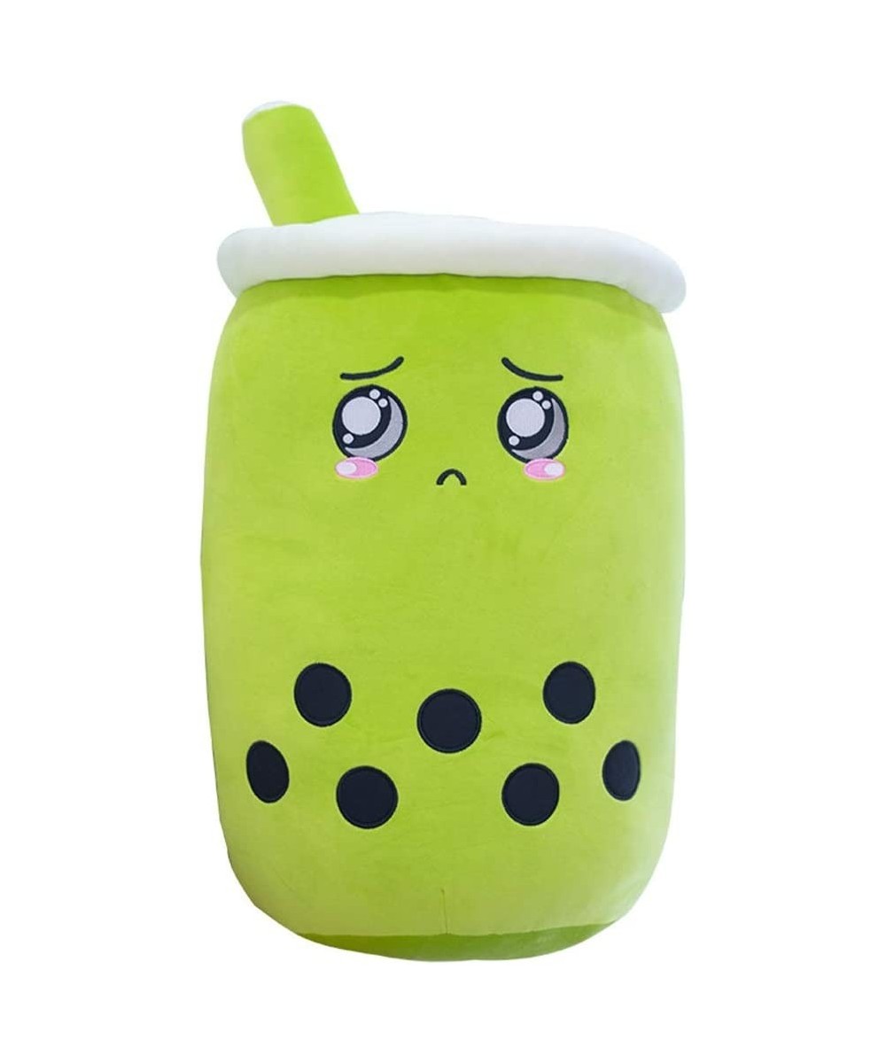 Cute Milk Tea Cup Pillow Cartoon Fruit Tea Cup with Suction Tubes Plush Toys (Green Round Eyes 13.7”) $22.50 - Plush Figure Toys