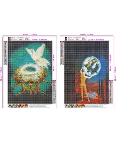 2 Packs Diamond Painting Kits DIY Diamond Art Painting Kits for Kids and Adults Beginners - 12 x 16 inch - Bird and Accompany...