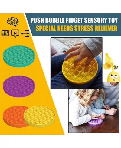 Push Pop Bubble Sensory Fidget Toy Silicone Squeeze Stress Reliever Help Restore Emotions Round Purple $17.48 - Miniature Nov...