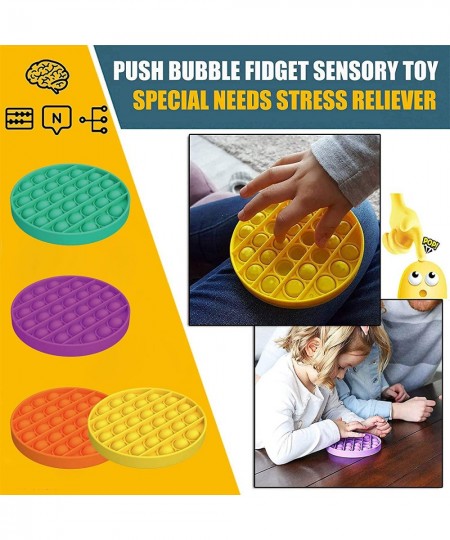 Push Pop Bubble Sensory Fidget Toy Silicone Squeeze Stress Reliever Help Restore Emotions Round Purple $17.48 - Miniature Nov...