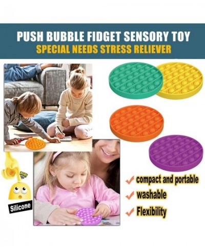 Push Pop Bubble Sensory Fidget Toy Silicone Squeeze Stress Reliever Help Restore Emotions Round Purple $17.48 - Miniature Nov...