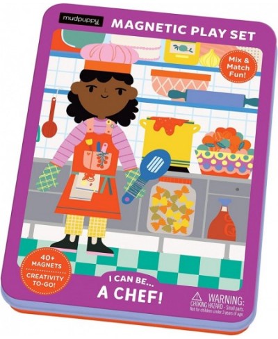 I Can Be... A Chef! Magnetic Play Set from Includes 2 Brightly Illustrated Background Scenes and 40+ Mix and Match Magnets Pe...