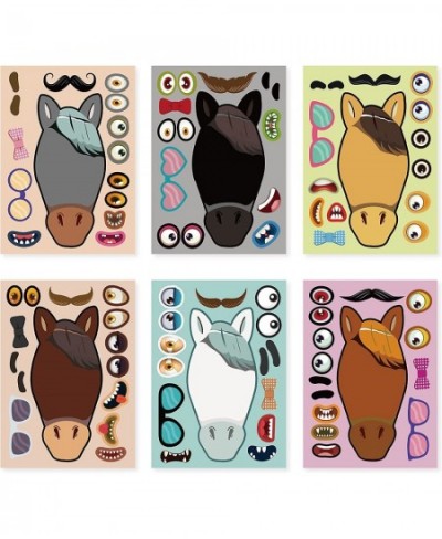 24 Sheets 8.27''×5.9'' Make Your Own Horse Stickers for Kids Toddlers Make a Face Stickers for Kids Party Favors Activities $...