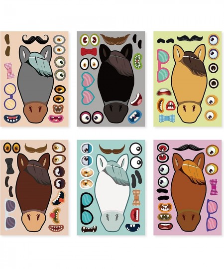 24 Sheets 8.27''×5.9'' Make Your Own Horse Stickers for Kids Toddlers Make a Face Stickers for Kids Party Favors Activities $...