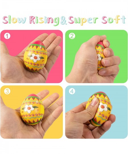 9Pcs Easter Squishies Toys Eggs - Funny Stress Relief Squeeze Easter Eggs for Kids Easter Party Favors Easter Eggs Hunt Suppl...