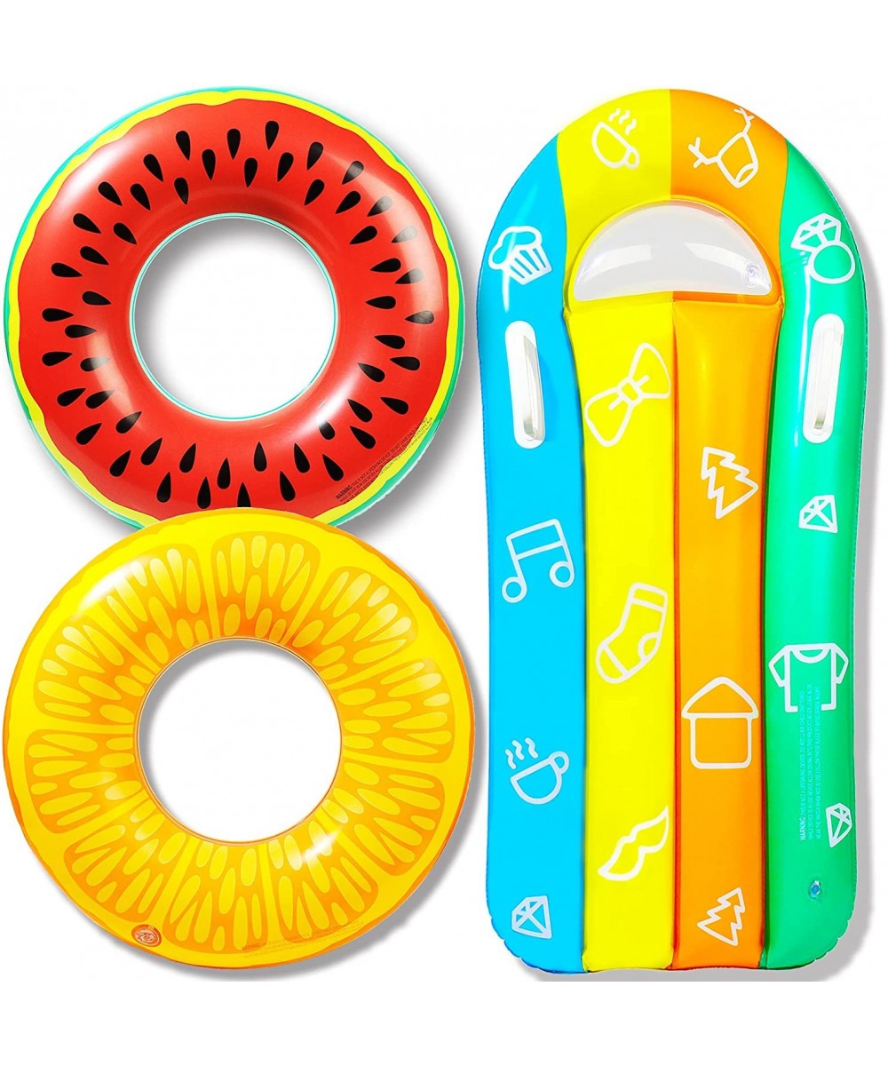 Inflatable Swim Tube Raft 3 Pcs Swimming Rings for Kids with Summer Fruits Painting $28.99 - Swimming Pool & Outdoor Water Toys