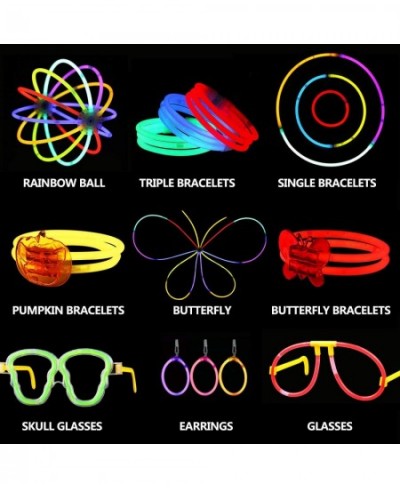 880 Pcs Glow in the Dark Party Favors -Includes Glow Sticks Bulk(7 Colors) and Connectors to Create Balls Flowers Glasses Bra...