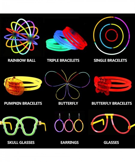 880 Pcs Glow in the Dark Party Favors -Includes Glow Sticks Bulk(7 Colors) and Connectors to Create Balls Flowers Glasses Bra...