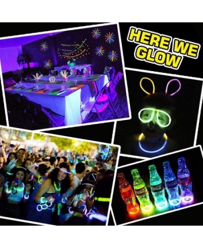 880 Pcs Glow in the Dark Party Favors -Includes Glow Sticks Bulk(7 Colors) and Connectors to Create Balls Flowers Glasses Bra...