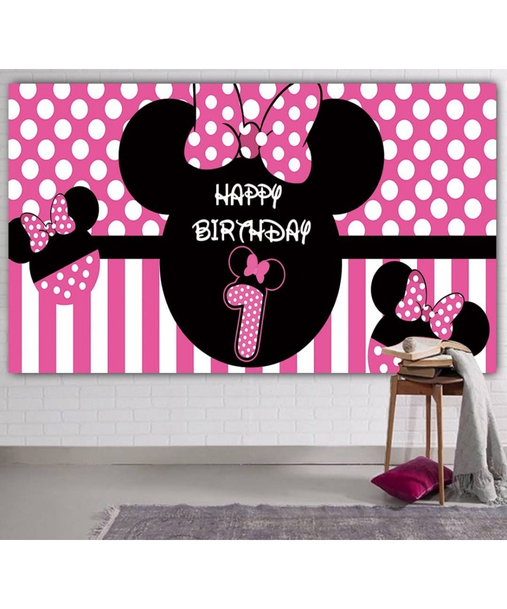 Minnie 1st Birthday Backdrop Minnie 1st Birthday Banner Party Supplies Minnie 1st Birthday Decorations First Birthday Photogr...