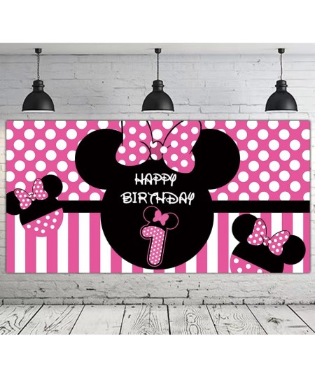 Minnie 1st Birthday Backdrop Minnie 1st Birthday Banner Party Supplies Minnie 1st Birthday Decorations First Birthday Photogr...