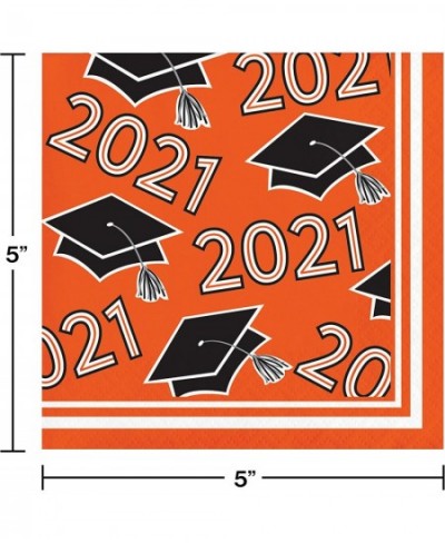 Orange 2021 Grad Beverage Napkins 5 $11.71 - Kids' Party Tableware