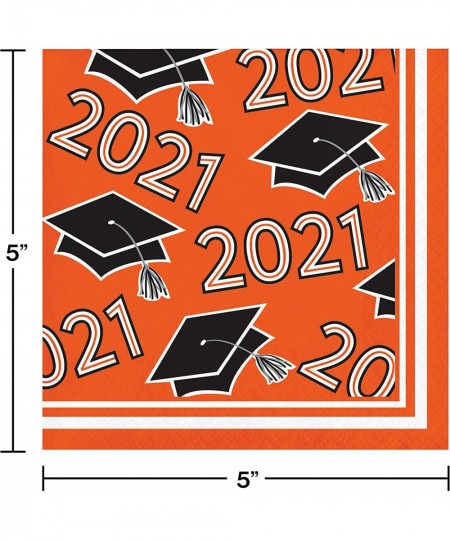 Orange 2021 Grad Beverage Napkins 5 $11.71 - Kids' Party Tableware