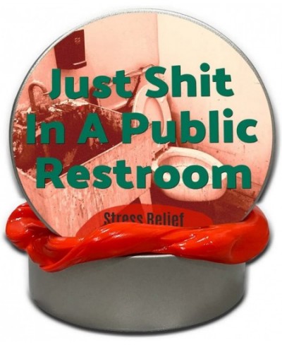 Just Shit in a Public Restroom Stress Putty - Funny Gross Bathroom Joke - Novelty Therapy Putty for Travel Lovers - Red Fidge...