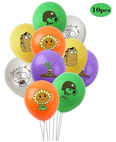 43Pieces Plants Play Game Zombies Party Supplies Including PVZ Happy Birthday Banner PVZ Cake Topper PVZ Latex Balloons for K...