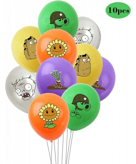 43Pieces Plants Play Game Zombies Party Supplies Including PVZ Happy Birthday Banner PVZ Cake Topper PVZ Latex Balloons for K...