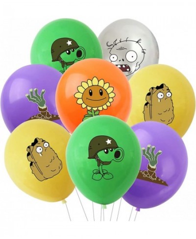 43Pieces Plants Play Game Zombies Party Supplies Including PVZ Happy Birthday Banner PVZ Cake Topper PVZ Latex Balloons for K...