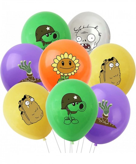 43Pieces Plants Play Game Zombies Party Supplies Including PVZ Happy Birthday Banner PVZ Cake Topper PVZ Latex Balloons for K...