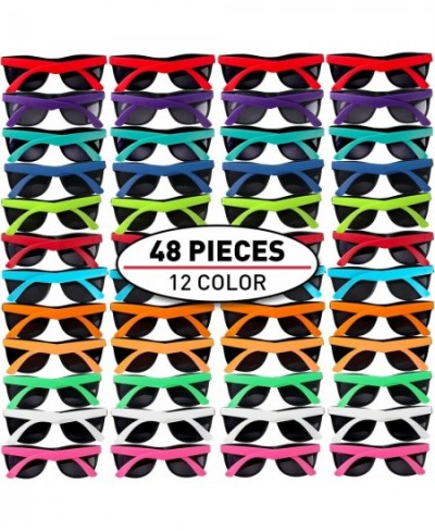 48 Pack 12 Colors Neon Party Sunglasses With Dark Lens 80's Style Colorful Novelty Sunglasses For Party Favors Bulk Pool Part...