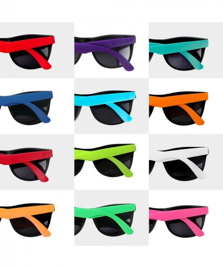 48 Pack 12 Colors Neon Party Sunglasses With Dark Lens 80's Style Colorful Novelty Sunglasses For Party Favors Bulk Pool Part...