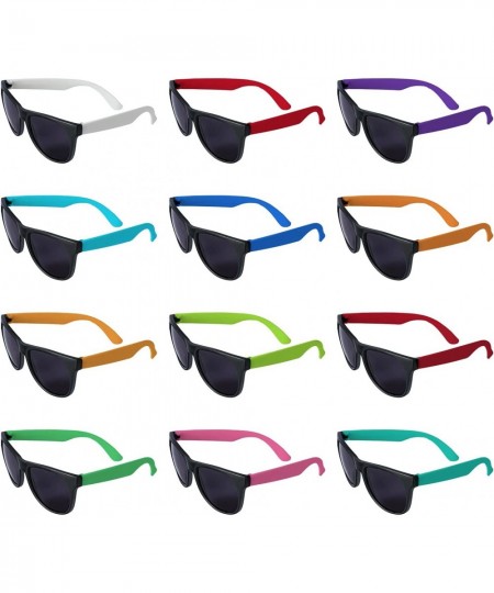 48 Pack 12 Colors Neon Party Sunglasses With Dark Lens 80's Style Colorful Novelty Sunglasses For Party Favors Bulk Pool Part...