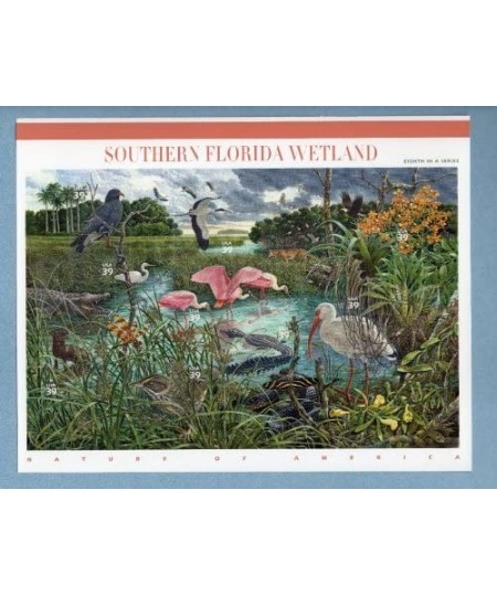 SOUTHERN FLORIDA WETLAND SHEET OF TEN 39 CENT STAMPS - Scott 4099 $16.02 - Collectibles Display & Storage