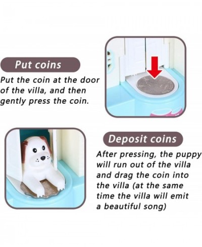 Fun Puppy Villa Piggy Bank Lucky Dog House Automatic Coin Swallowing Piggy Bank with Light and Music Effects Children's Toy G...