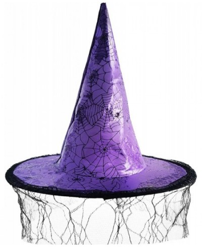 Halloween Witch Hat for Children & Kids Purple Satin Spiderwed Design Halloween Costume Accessory (Purple) $17.56 - Kids' Par...