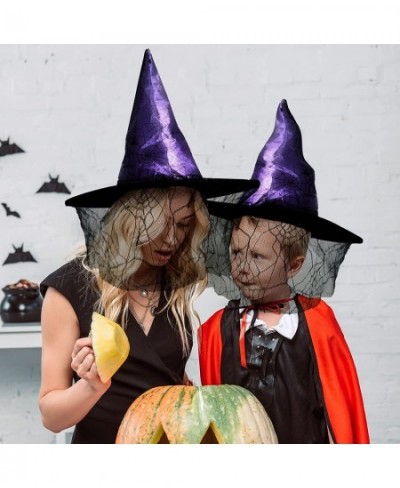 Halloween Witch Hat for Children & Kids Purple Satin Spiderwed Design Halloween Costume Accessory (Purple) $17.56 - Kids' Par...