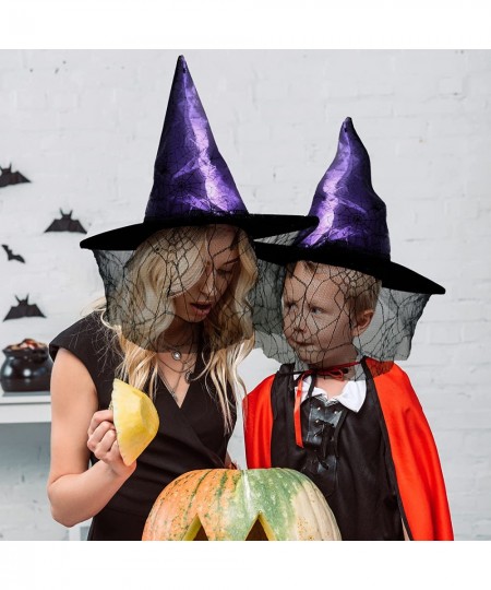 Halloween Witch Hat for Children & Kids Purple Satin Spiderwed Design Halloween Costume Accessory (Purple) $17.56 - Kids' Par...