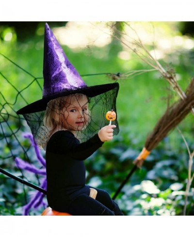 Halloween Witch Hat for Children & Kids Purple Satin Spiderwed Design Halloween Costume Accessory (Purple) $17.56 - Kids' Par...