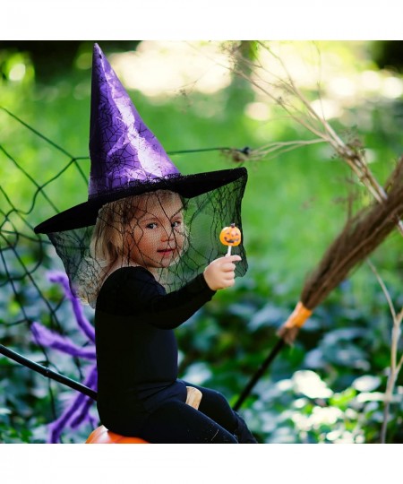 Halloween Witch Hat for Children & Kids Purple Satin Spiderwed Design Halloween Costume Accessory (Purple) $17.56 - Kids' Par...