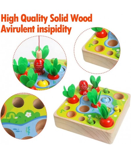 Montessori Toys for Toddlers 1 2 3 Years Old Boys Girls Wooden Toys Carrot Harvest Game for Baby Educational Toy Shape Sortin...