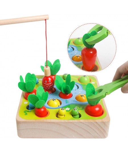 Montessori Toys for Toddlers 1 2 3 Years Old Boys Girls Wooden Toys Carrot Harvest Game for Baby Educational Toy Shape Sortin...