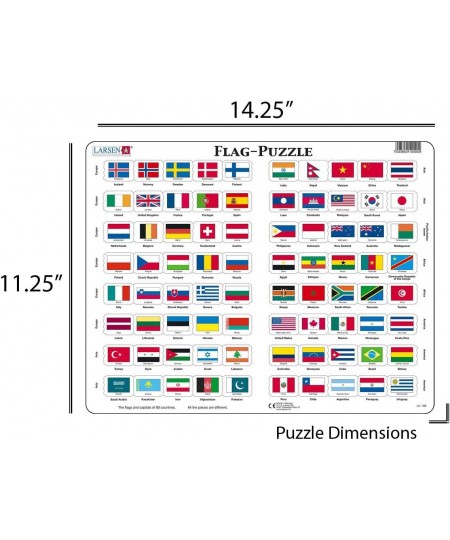 Puzzles Flags of The World 80 Piece Children's Educational Jigsaw Puzzle $28.76 - Jigsaw Puzzles