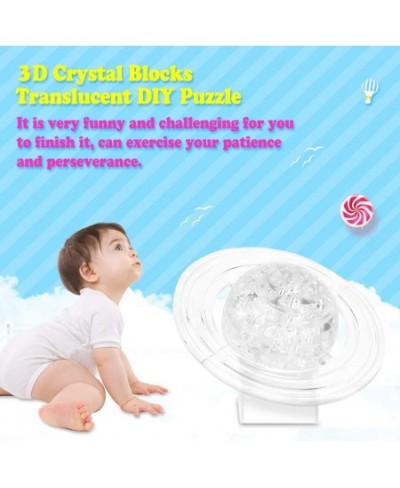 3D Crystal Puzzle Creative Educational Saturn Shaped Translucent DIY Jigsaw Toy for Adult and Kids Baby Boys and Girls (Trans...